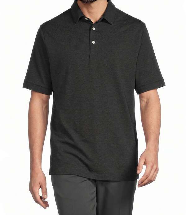 ラウンドトゥリーアンドヨーク メンズ トップス シャツ Roundtree Yorke TravelSmart Short Sleeve Heather Polo Charcoal チャコール