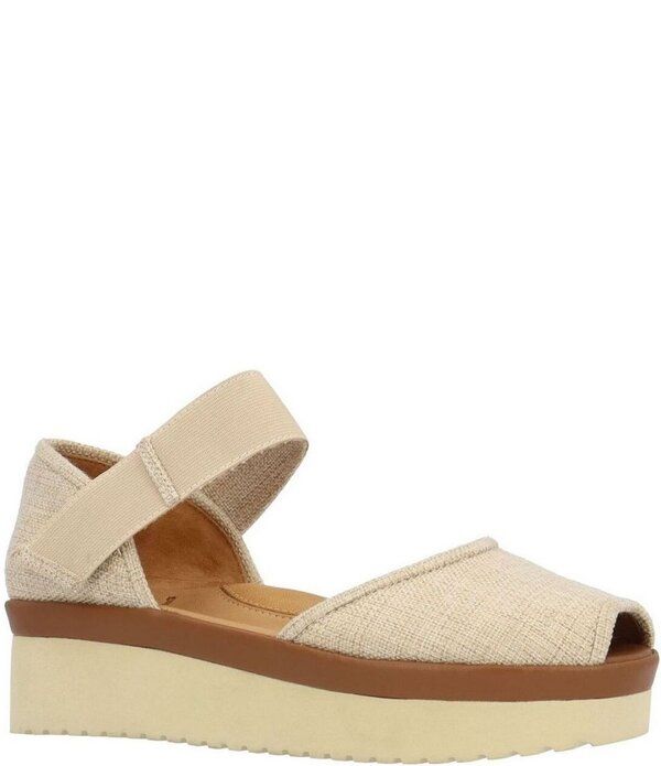 ラモールドピード レディース シューズ パンプス プラットフォーム リネン LAmour Des Pieds Amadour Linen Platform Wedge Peep Toe Pumps N