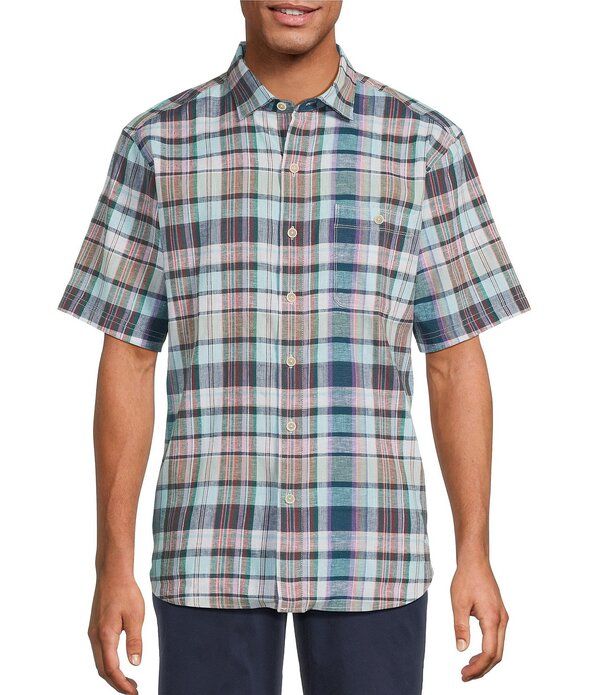 トッミーバハマ メンズ トップス シャツ Tommy Bahama Barbados Breeze Tavira Check Short Sleeve Woven Shirt Rococo Blue
