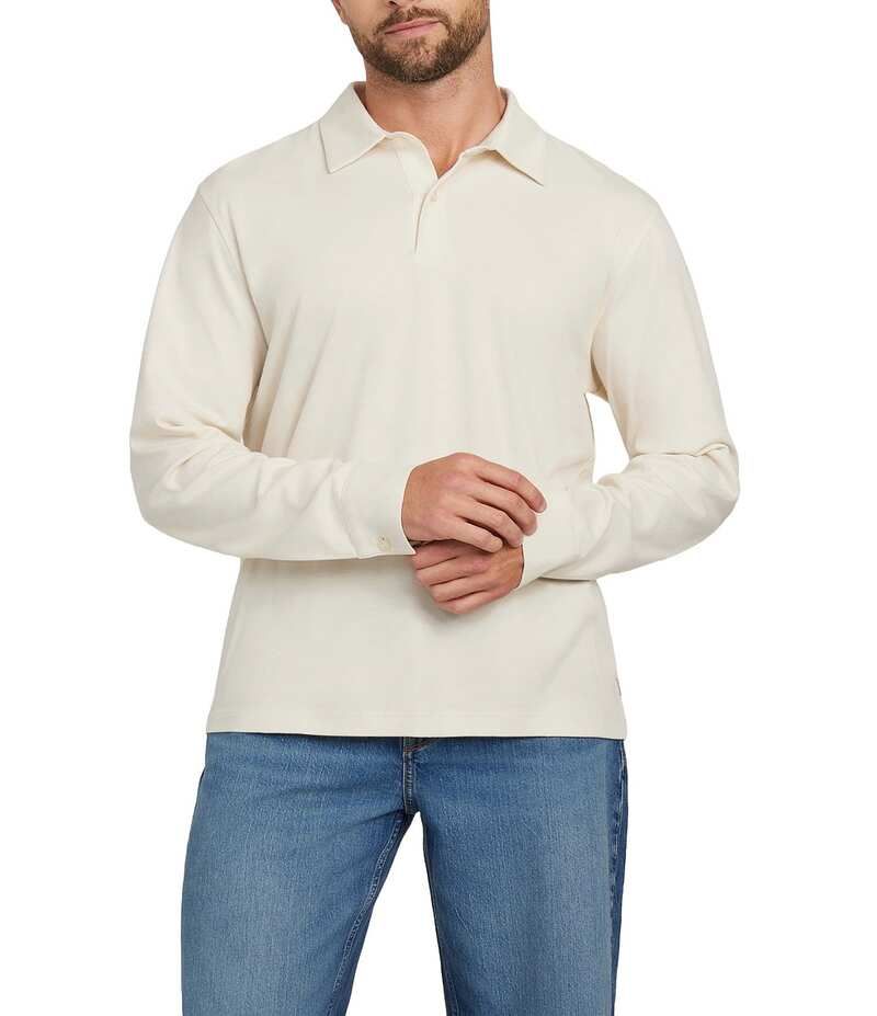 ゲス メンズ トップス シャツ ニット Guess Long Sleeve Barry Knit Polo Shirt Ecru エクリュ