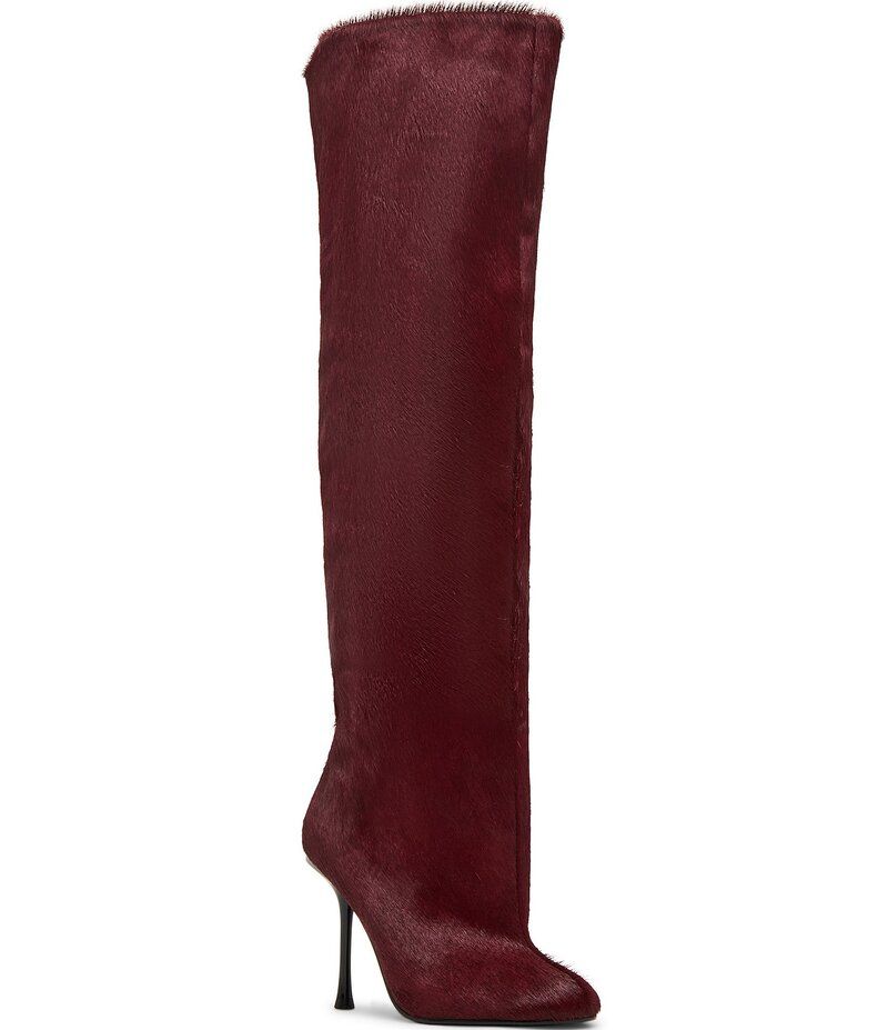 スティーブ マデン レディース シューズ ブーツ・レインブーツ Steve Madden Alluring Haircalf Over The Knee Boots Red レッド