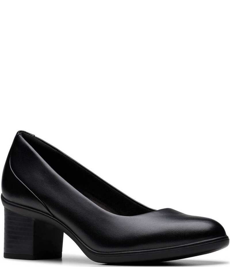クラークス レディース シューズ パンプス レザー ヒール Clarks Shaya Poppy Leather Block Heel Pumps Black ブラック 25,012円