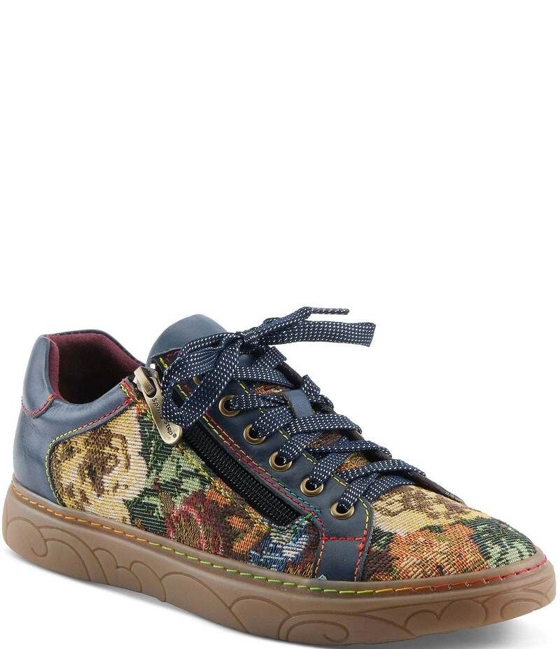 ラリティステ レディース シューズ スニーカー レザー LARTISTE LARTISTE Danli Leather and Tapestry Sneakers Navy Multi ネイビー 28,656円