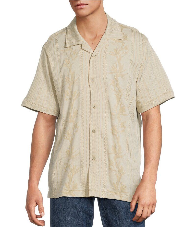 トッミーバハマ メンズ トップス シャツ Tommy Bahama Palm Fresco Beach Short Sleeve Woven Camp Shirt Stone Khaki カーキ