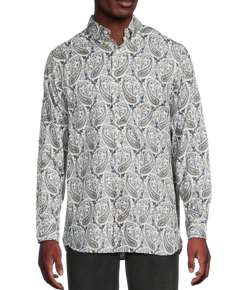 ダニエル クレミュ メンズ トップス シャツ Cremieux Blue Label Large Paisley Twill Long Sleeve Woven Shirt Multi Color マ