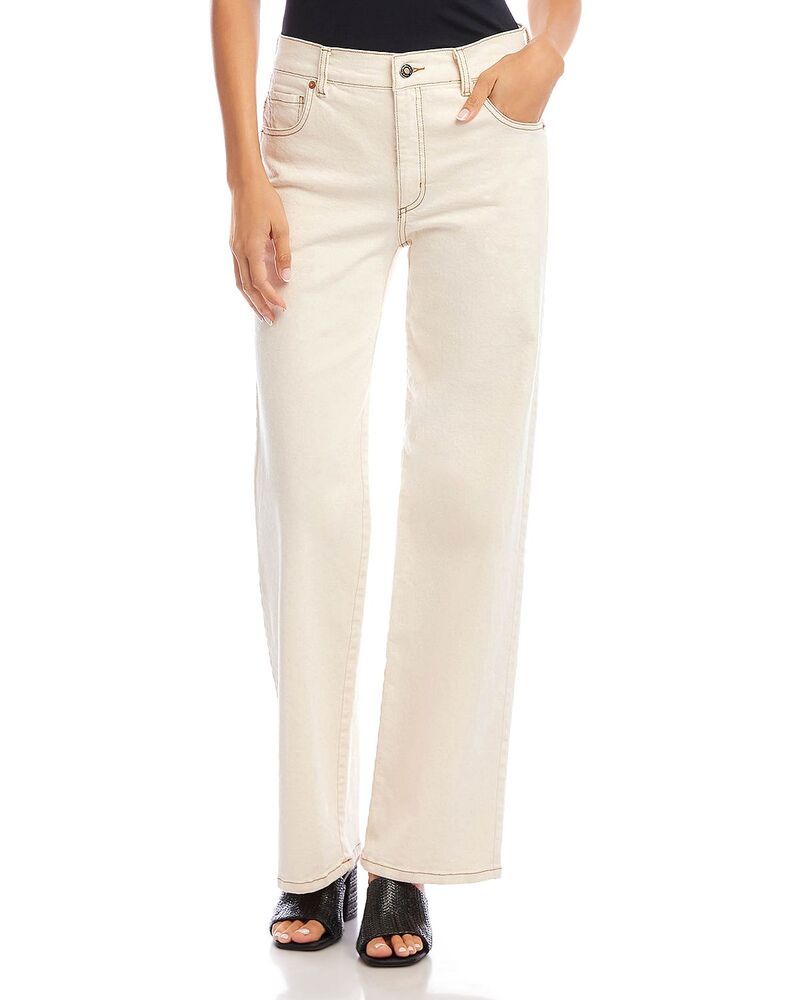 カレンケーン レディース ボトムス デニムパンツ ワイドレッグ プチ ジーンズ Karen Kane Petites High Rise Wide Leg Jeans inatural Nat