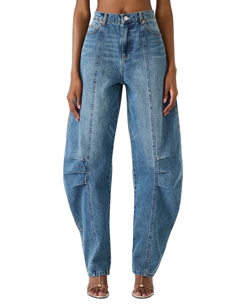 スティーブ マデン レディース ボトムス デニムパンツ ジーンズ STEVE MADDEN Austin High Rise Barrel Jeans Heather Blue Heather ヘザー