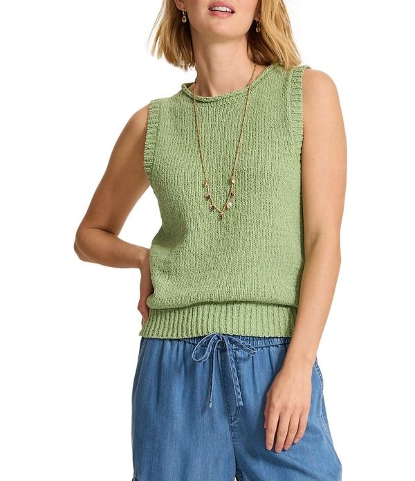 トッミーバハマ レディース トップス シャツ リブ ノースリーブ ニット Tommy Bahama Harbor Pebble Knit Rolled Neck Sleeveless Ribbed T