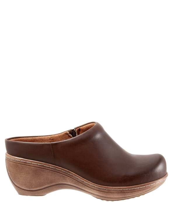 ソフトウォーク レディース シューズ サンダル レザー SoftWalk Madison Leather Clogs Dark Brown ブラウン