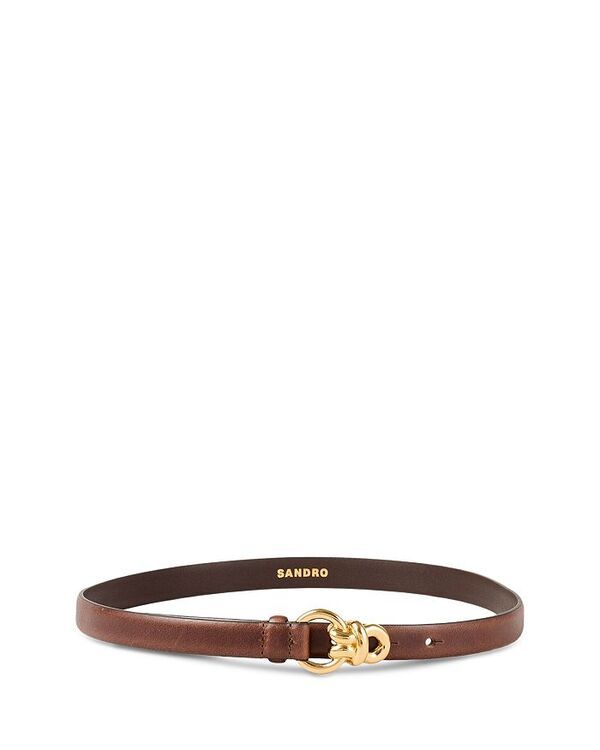 サンドロ レディース アクセサリー ベルト レザー Sandro Womens Slim Leather Belt Brown ブラウン
