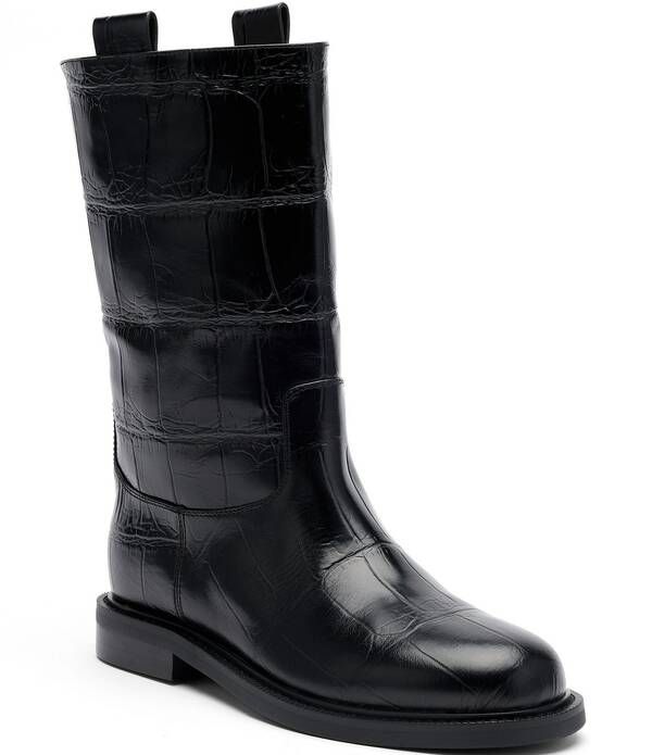 マークノーラン レディース シューズ ブーツ・レインブーツ レザー Marc Nolan Womens Blair Croco Embossed Leatheriding Boots Black ブラ 40,170円