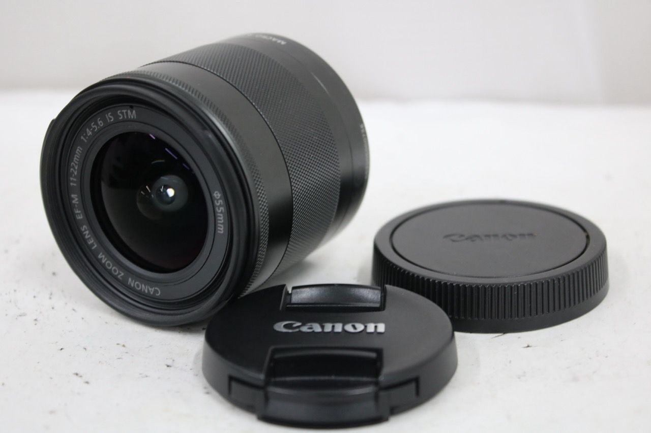【返品保証】 キャノン Canon EF-M 11-22mm F4-5.6 IS STM 前後キャップ付き レンズ e16760