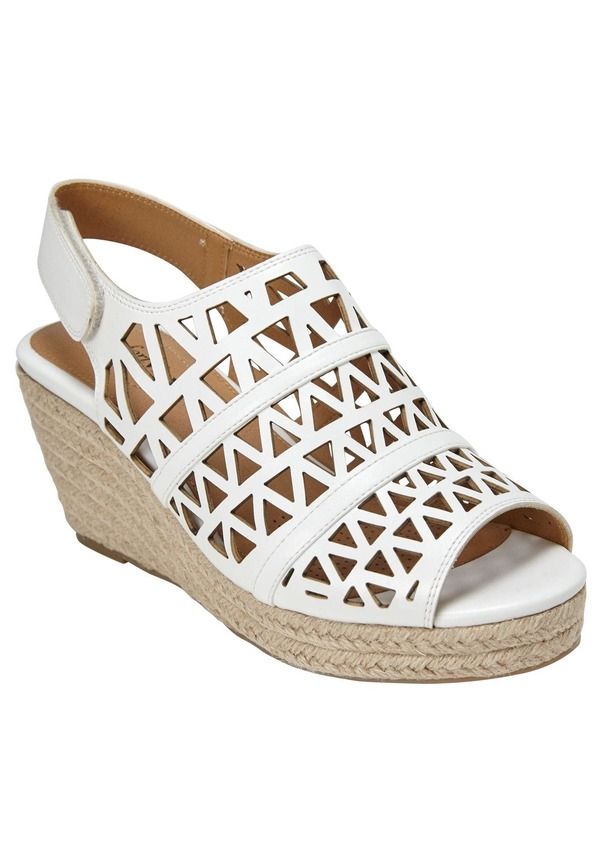 コンフォートビュー レディース シューズ サンダル Comfortview The Karen Espadrille White ホワイト