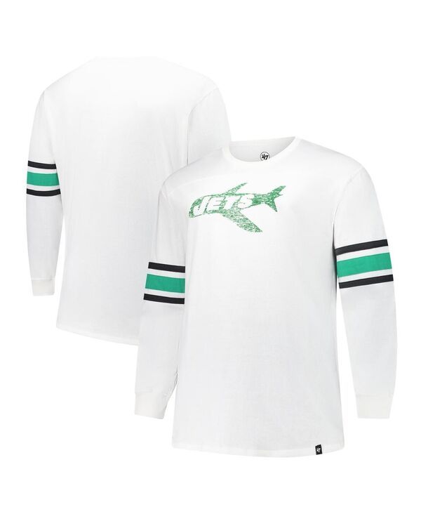47 ブランド メンズ トップス Tシャツ トール 47 Brand Mens White New York Jets Big Tall Premier Brex Long Sleeve TShirt