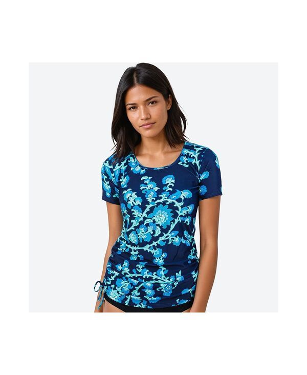 カリプサ レディース 水着 トップのみ Calypsa Womens UPF 50 Short Sleeve Adele Swim Top Barbados blue ブルー