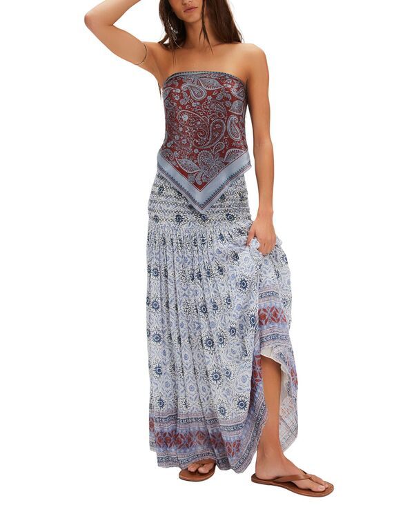 フリーピープル レディース ボトムスカート プリント マキシ Free People Womens Ravenna Printed Convertible Maxi Skirt Bluebird Co