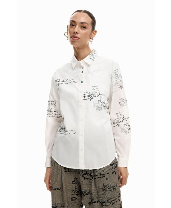 デジグアル レディース トップス シャツ 長袖 Desigual Womens Longsleeved paradise shirt White ホワイト 17,266円