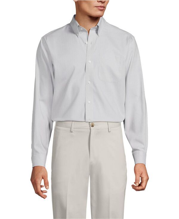 ランズエンド メンズ トップス シャツ ボタンダウン Lands End Mens Tailo red Fit Pinpoint Buttondown Collar Dresshirt Fogray
