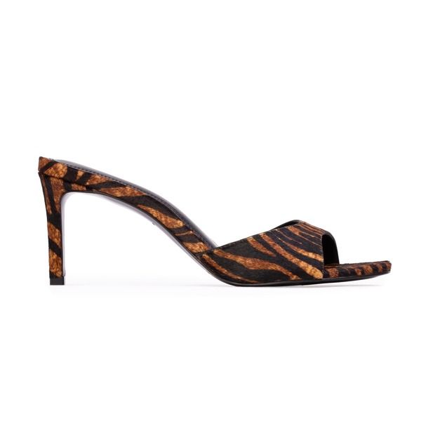 ブラックスエードスタジオ レディース シューズ サンダル BLACK SUEDE STUDIO Freddie 70 Fur Mule Women Brown Zebra Pony Hair ブラウン
