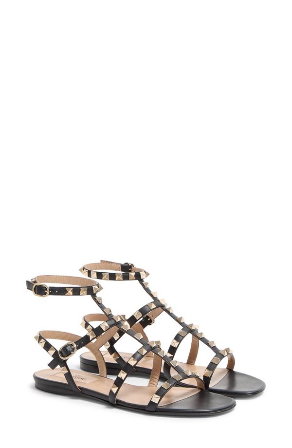 ヴァレンティノ レディース シューズ スニーカー サンダル アンクル Valentino Garavani Rockstud Ankle Strap Sandal Women BLACK ブラック 153,400円