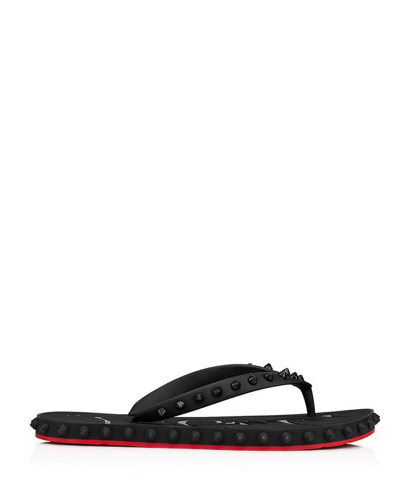 クリスチャン・ルブタン レディース シューズ サンダル Christian Louboutin Womensuper Loubi Flip Rubber Sandals Black ブラック