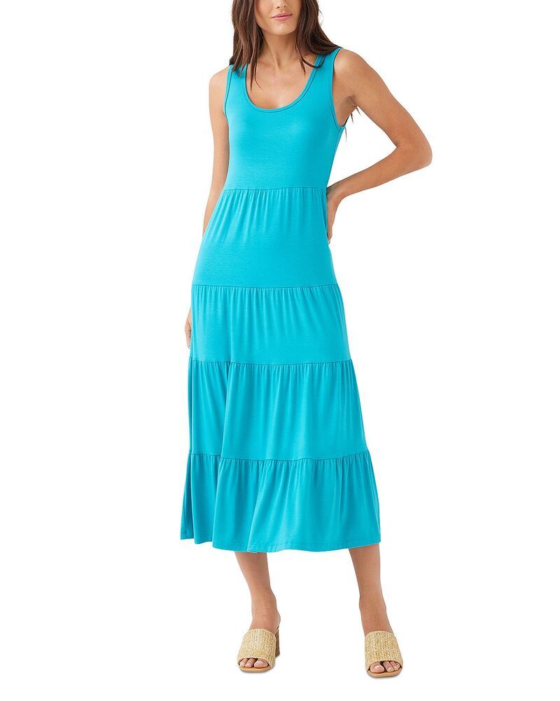 カレンケーン レディース トップス ワンピース ティアード ミディ Karen Kane Tie red Midi Dress Teal ティール