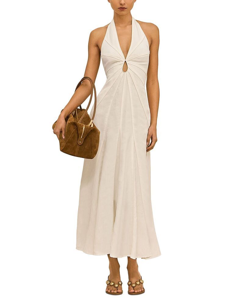 カルト ガイア レディース トップス ワンピース リネン ホルター Cult Gaia Rowyn Linen Halter Dress Off White オフホワイト