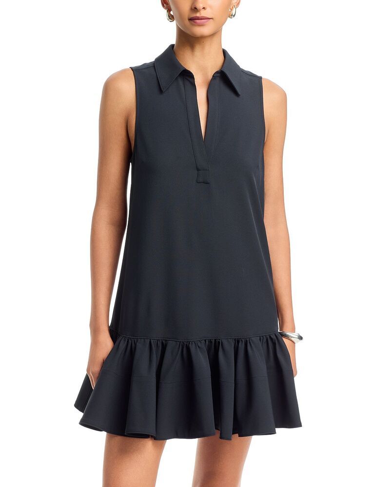 サンク セプト レディース トップス ワンピース フリル裾 フリル ノースリーブ Cinq Sept Rayne Sleeveless Ruffle Hem Dress Black ブラック