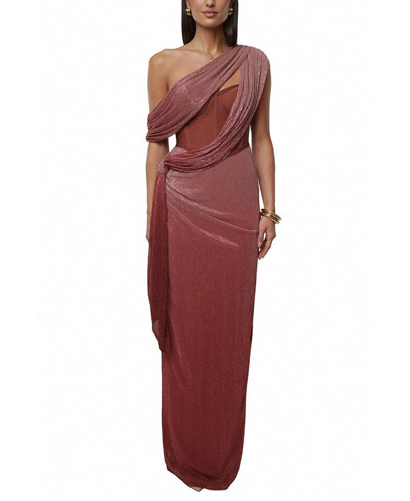ジェイラックスレーベル レディース トップス ワンピース ドレープ マキシ JLUXLABEL Celestina Draped Maxi Dress Red レッド