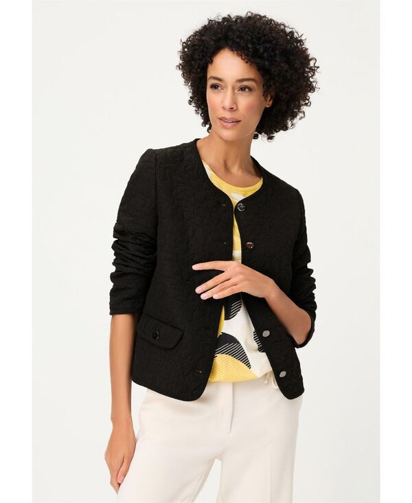 オルセン レディース アウター ジャケット・ブルゾン キルティング Olsen Womens Collarless Quilted Jacket Black ブラック