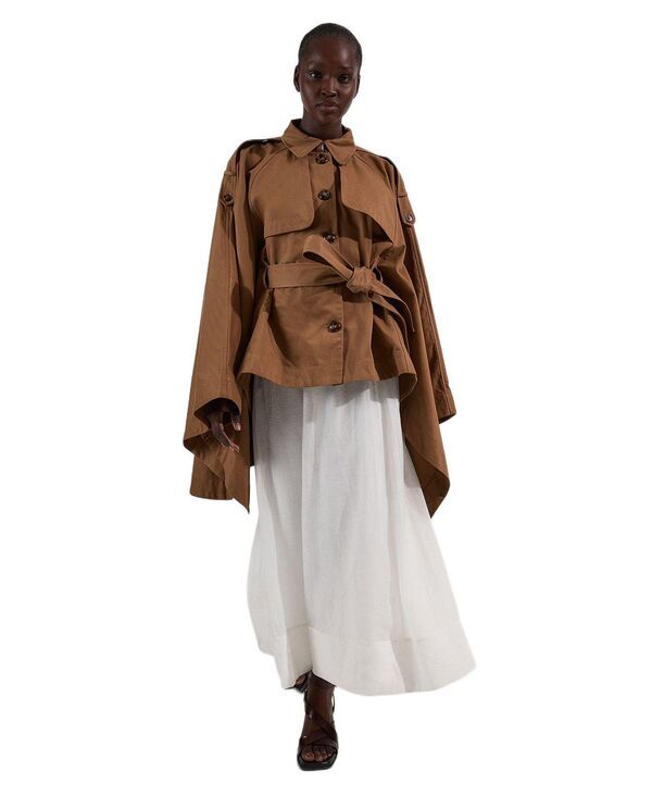 カレンミレン レディース アウター コート ケープデザイン キャップ ケープ Karen Millen Womens Cape Detail Trench Coat Camel キャメル 35,620円