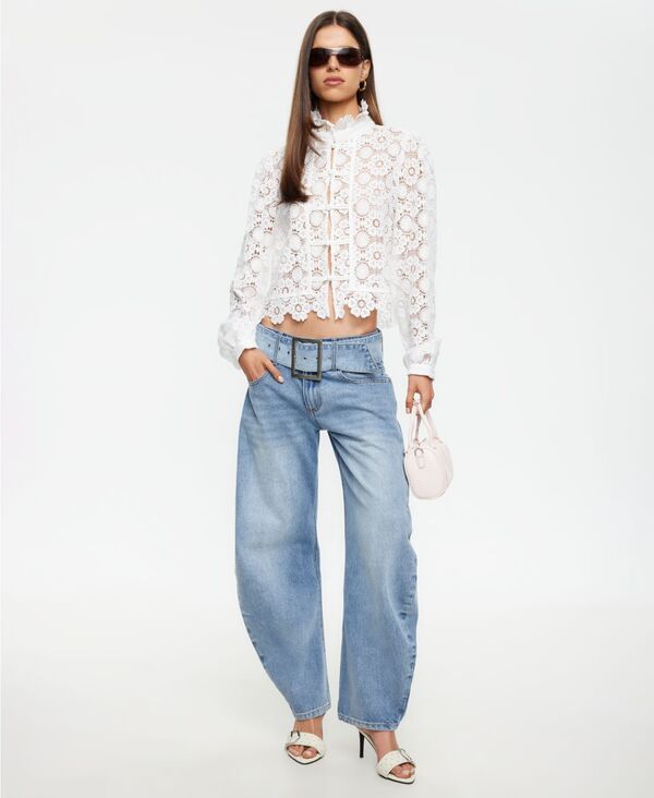 ライオネス レディース ボトムス デニムパンツ ローライズ ジーンズ Lioness Womens Dynasty LowRise Barrel Jeans Washed Blue ブルー