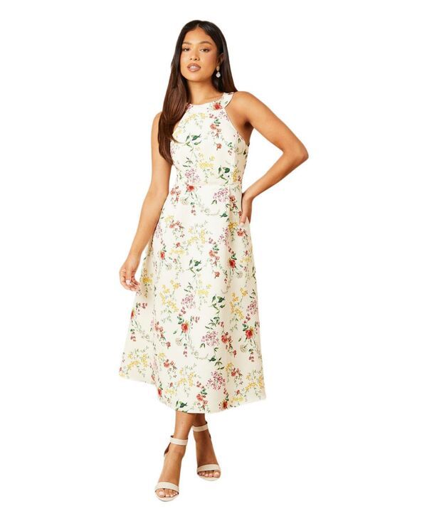 オアシス レディース トップス ワンピース ミディ ホルター Oasis Womens Ottoman Twill Halter Midi Dress Ivory アイボリー