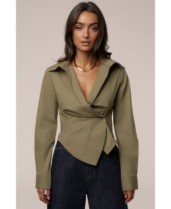 ジェイラックスレーベル レディース トップス シャツ ブラウス JLUXLABEL Womensculpt And Form Blouse Green グリーン 15,194円