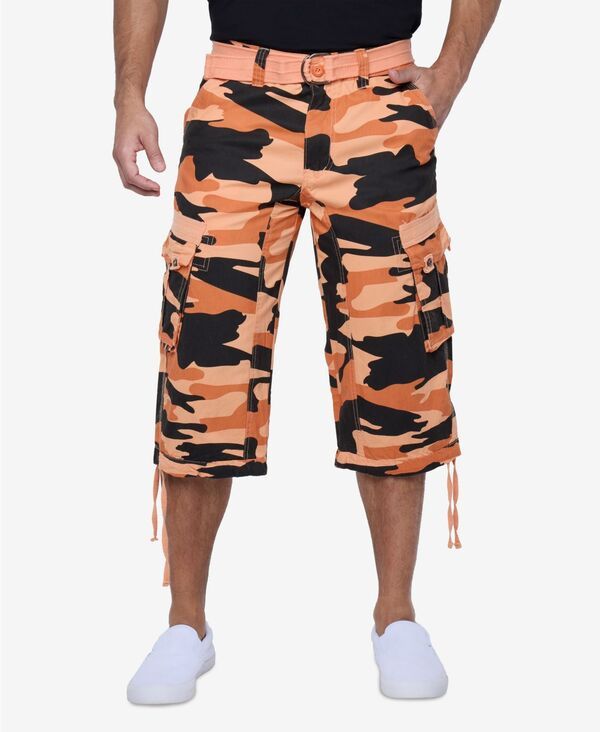 エックスレイ メンズ ボトムス ハーフパンツ・ショーツ トール ショートパンツ Big Tall XRAY Belted Below Knee Long Cargo Shorts Orange cam