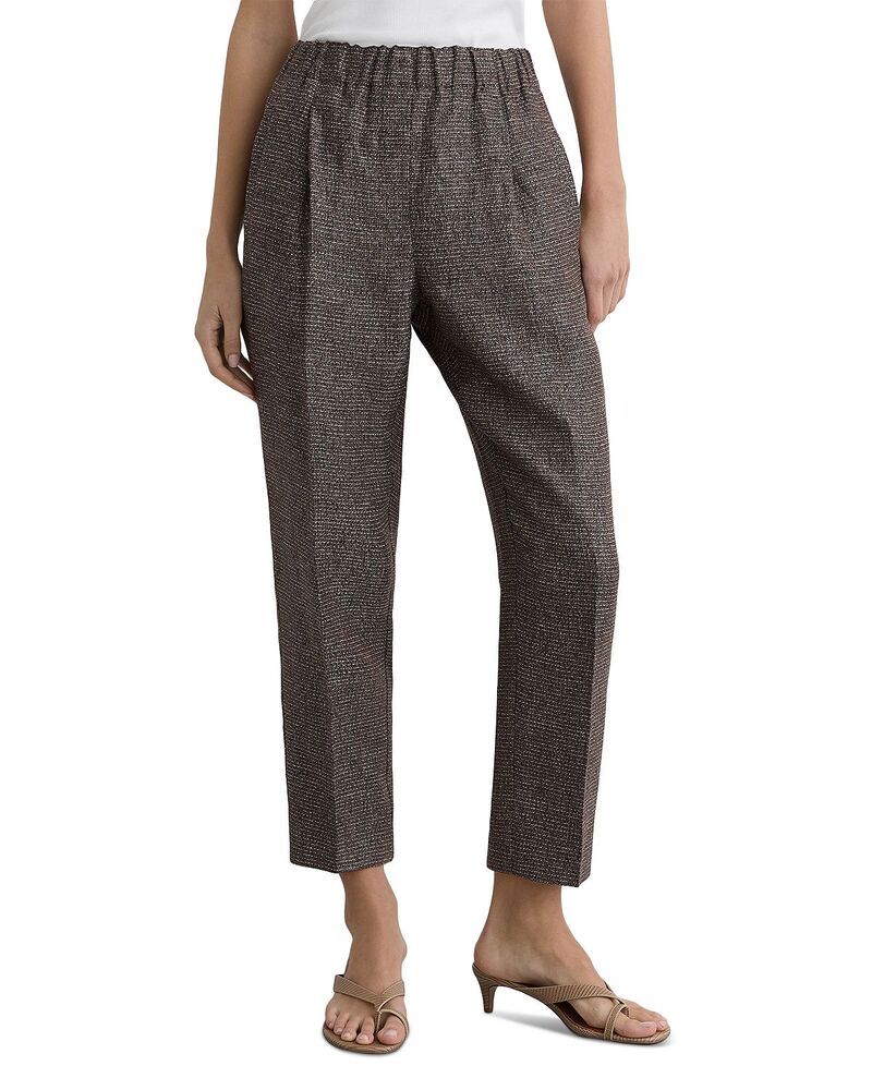 レイス レディース ボトムス カジュアルパンツ リネン REISS Lourdes Linen Tape red Pants Brown ブラウン