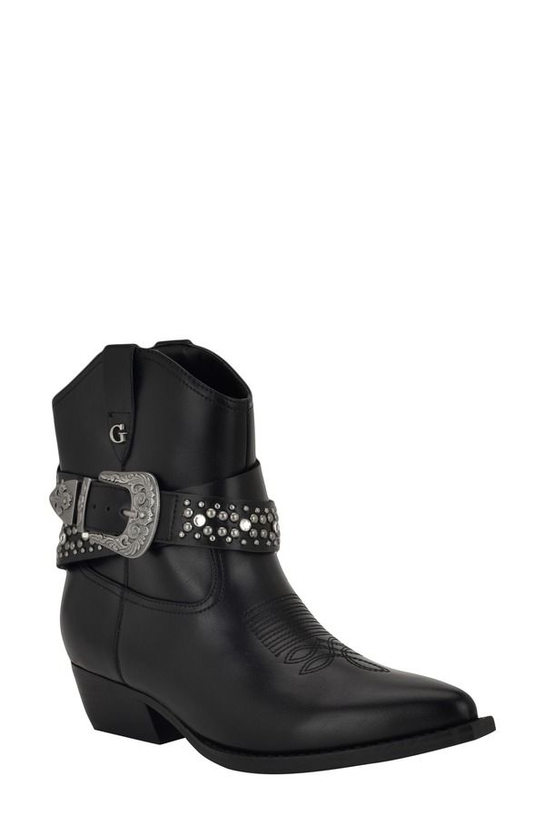 ゲス レディース シューズ ブーツ・レインブーツ GUESS Lansly Western Boot Women BLACK 001 ブラック