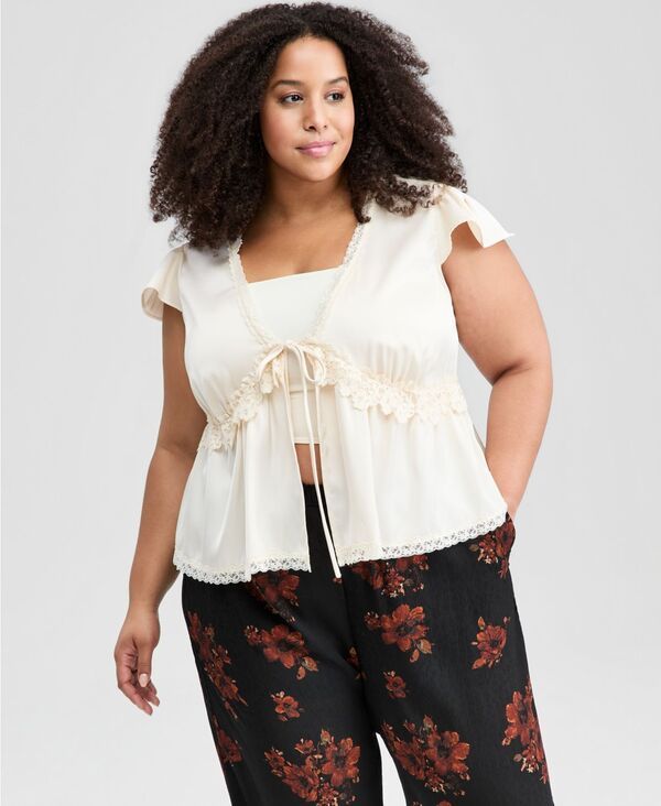 アンドノウディス レディース トップス シャツ サテン レース And Now This Womensatin Lace PeplumHem Topalomino 11,701円