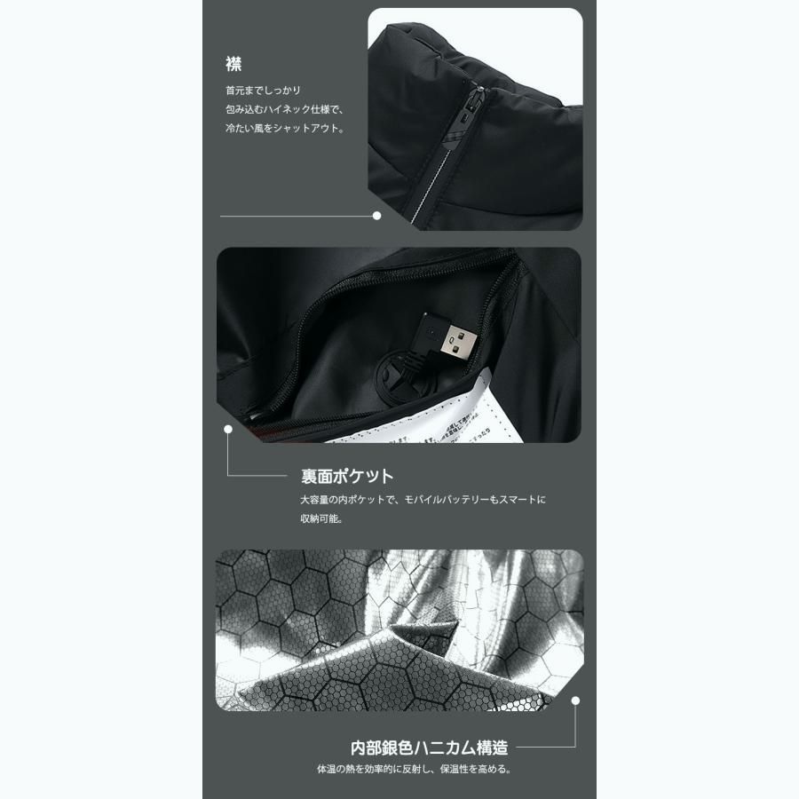 【送料無料】電熱ベスト 26エリア発熱 20000mAh バッテリー付き 17エリア発熱 ヒートベスト 加熱ベスト 発熱ベスト ヒーターベスト USB給電 3段階 ヒーター アウトドア コード:47721