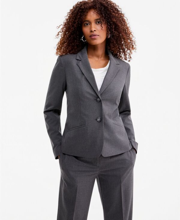 カスパール レディース アウター ジャケット・ブルゾン プチ ブレザー Kasper Womens Washable BiStretch NotchCollar TwoButton Blazeregu