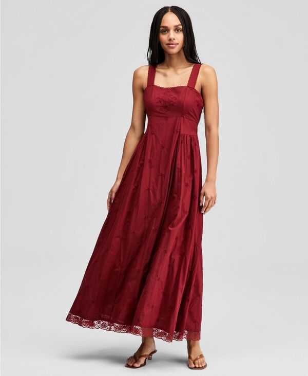 アンドノウディス レディース トップス ワンピース コットン マキシ And Now This Womens Cotton SquareNeck Maxi Dress Crimson Tide クリム