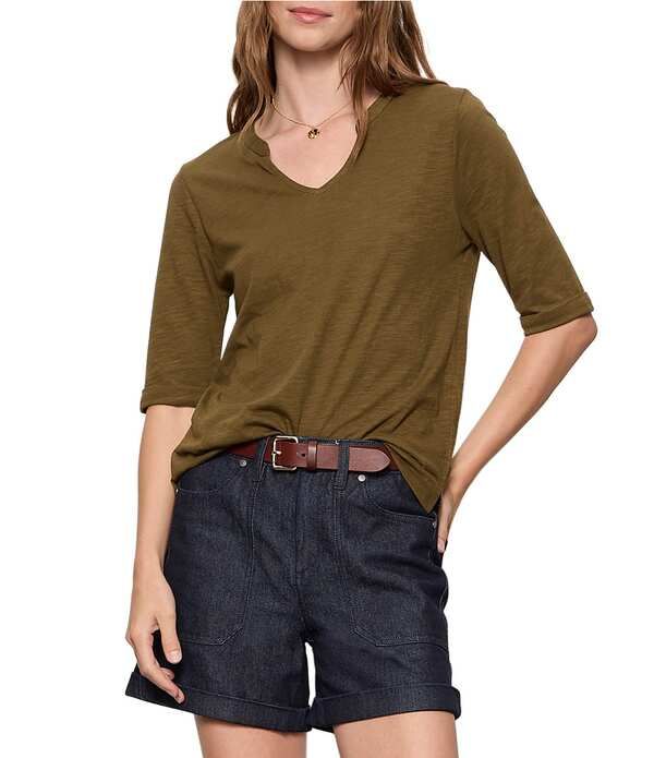 サンクチュアリー レディース トップス シャツ Vネック ニット Sanctuary Dolce Notch VNeck 34 Sleeve Knitop Forage Green グリーン
