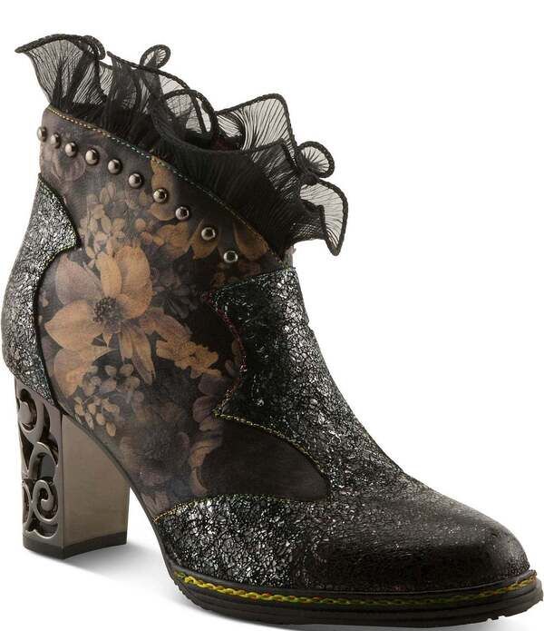 ラリティステ レディース シューズ ブーツ・レインブーツ フラワー柄 プリント フリル レザー フラワー LARTISTE Razzy Floral Print Leather Studded Ruf