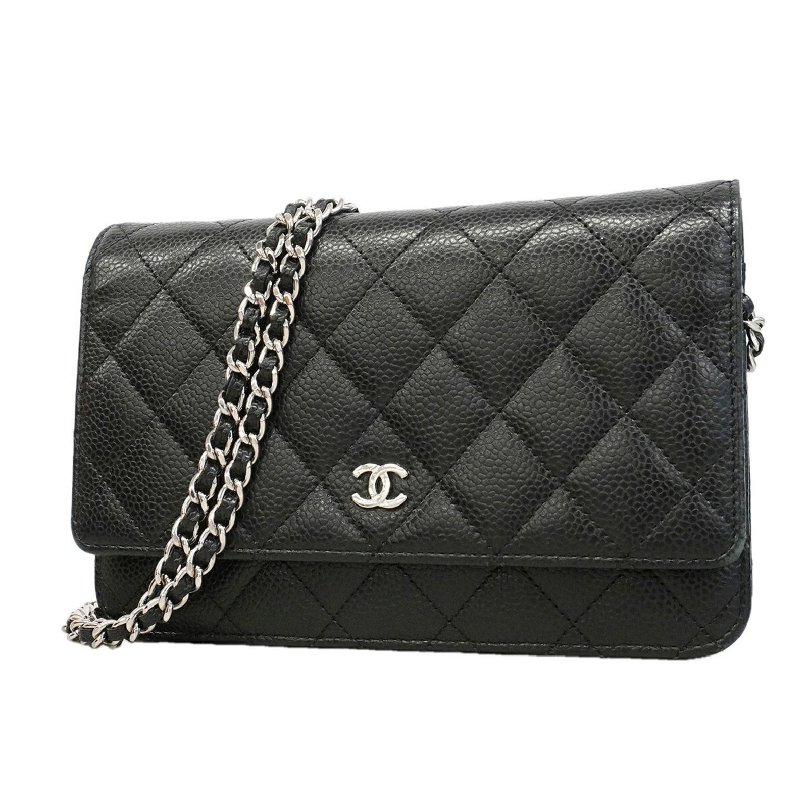 シャネル(Chanel) シャネル 財布・ショルダーウォレット マトラッセ チェーンショルダー キャビアスキン ブラック レディース 230,092円