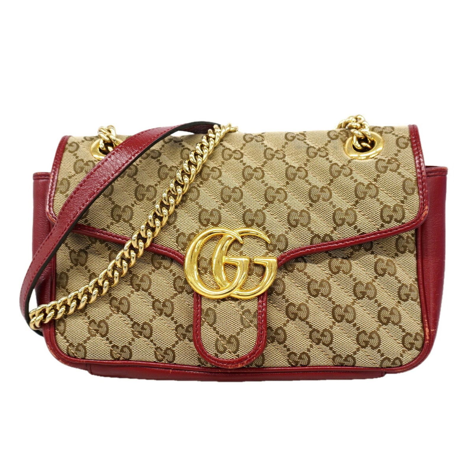 グッチ(Gucci) グッチ ショルダーバッグ GGキャンバス GGマーモント 443497 キャンバス ベージュ レッド レディース 135,670円