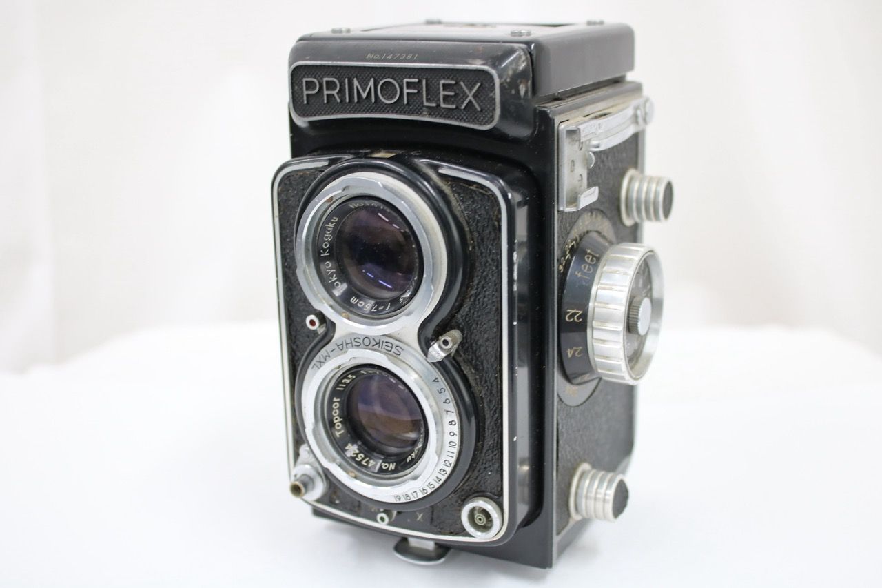 【訳あり品】 Primoflex Automat L Topcor 7.5cm F3.5 Seikosha-MXL 二眼カメラ e16840