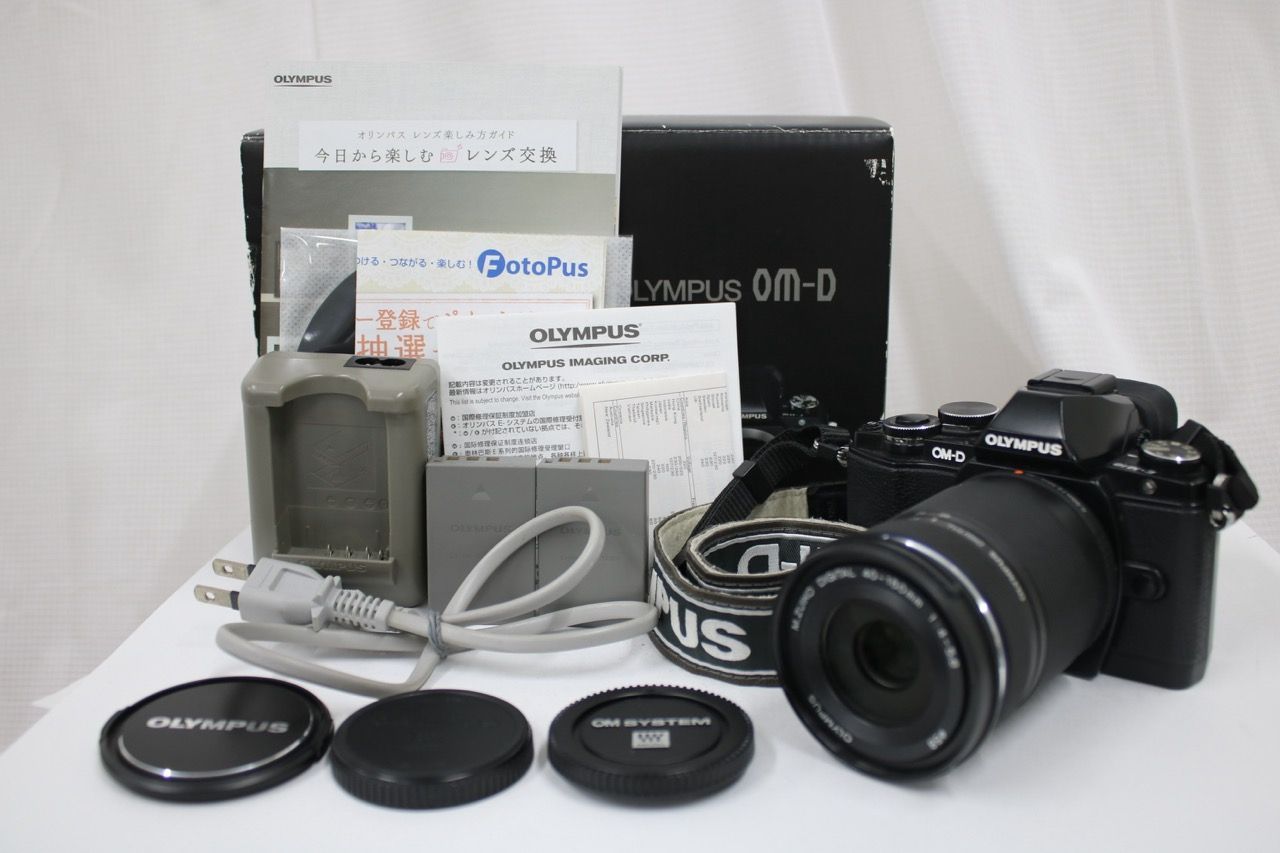 【返品保証】 【シャッター3601回】オリンパス Olympus OM-D E-M10 ブラック 40-150mm F4-5.6 R ED MSC ミラーレス一眼 e16911
