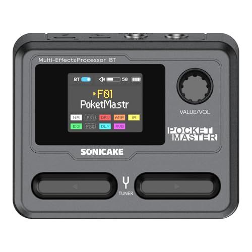 SONICAKE マルチエフェクター ギター/ベースアンプ モデリング IR キャビネット シミュレーション ステレオ OTG USB オーディオ インターフェイス BT オーディオ 1.77 インチ LCD カラー スクリーン 内蔵リチウム 7c1d64b2