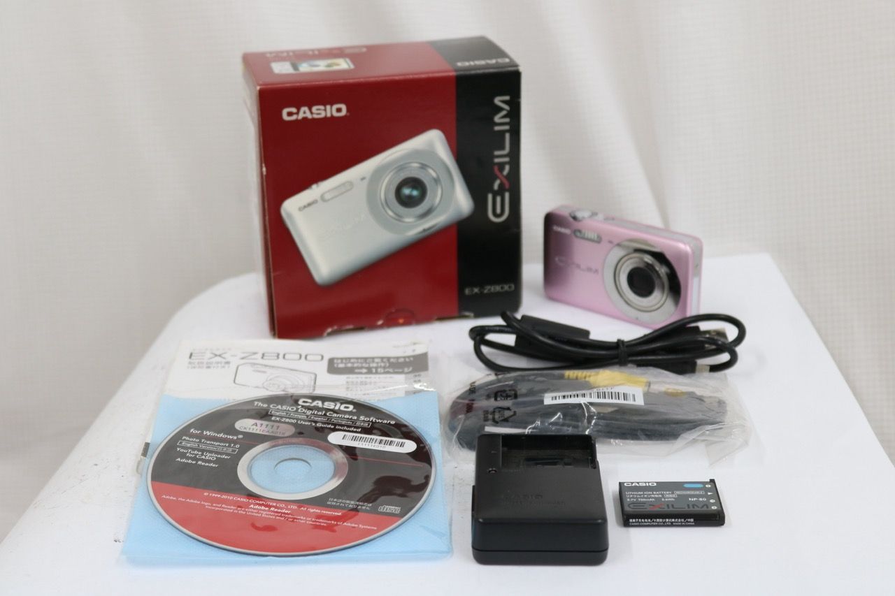 【美品 返品保証】 【元箱付き】カシオ Casio EXILIM EX-Z800 ピンク 4x 付属品多数 コンパクトデジタルカメラ e16936