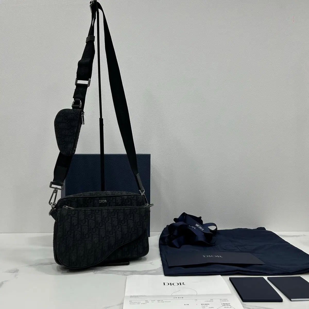 【正規品】Dior オブリーク トリプル サドルバッグ ブラック